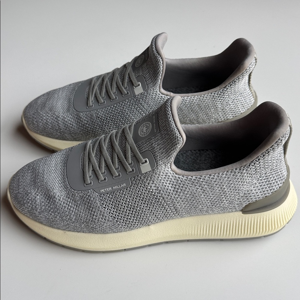 Peter Millar slip on Hyperlight Apollo Gray Knit Sneakers women’s 8.5